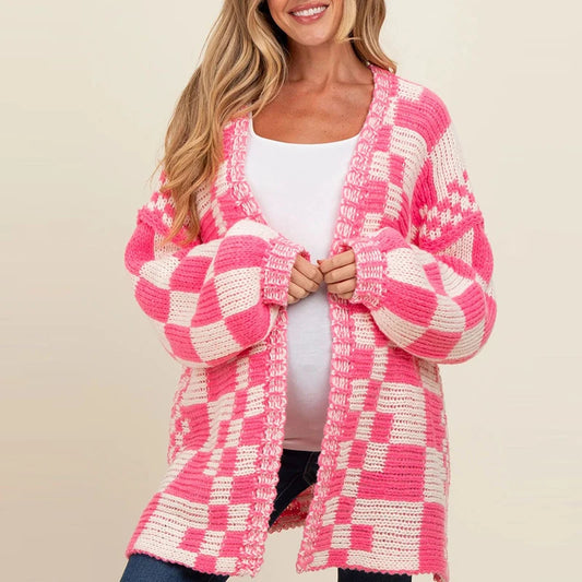 Cardigans- Pregnancy Oversized Bold Checker Cardigans