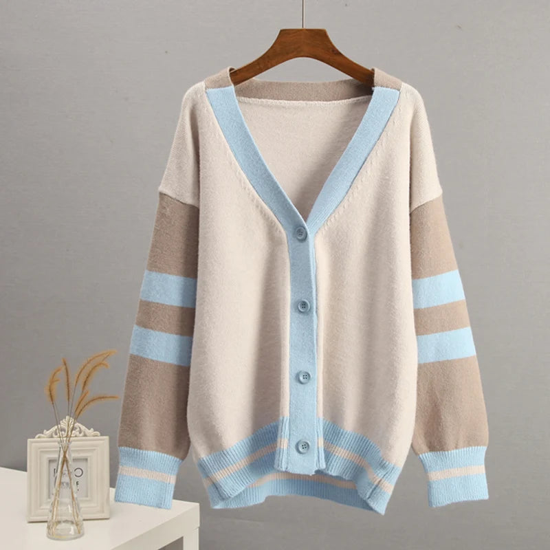 Cardigans - Varsity Charm Striped Cardigan