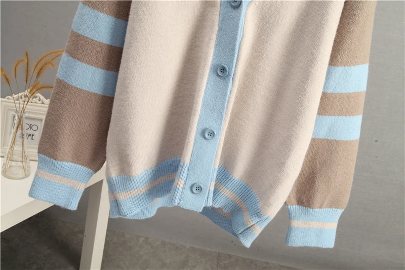 Cardigans - Varsity Charm Striped Cardigan