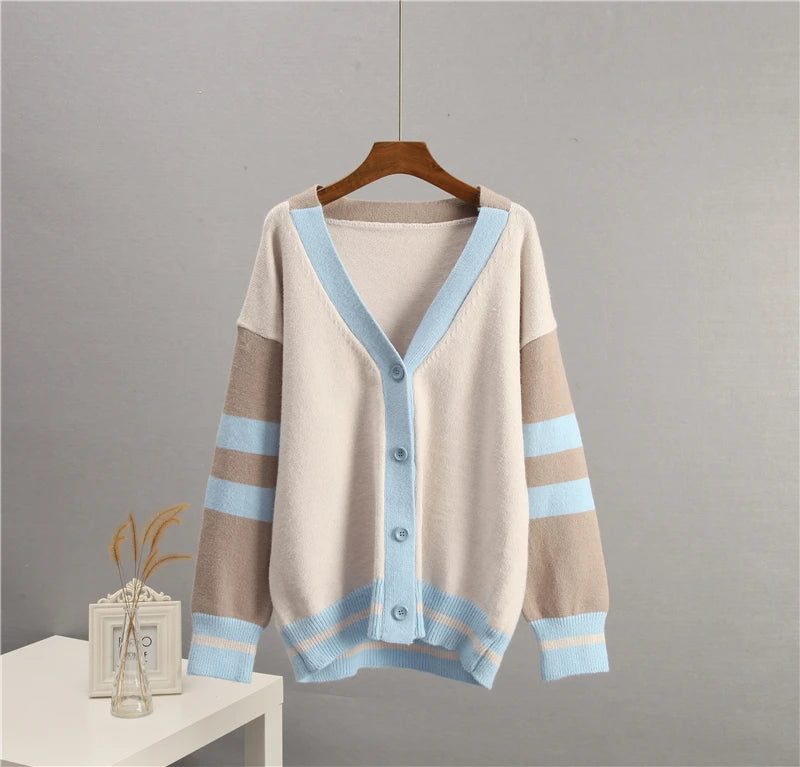 Cardigans - Varsity Charm Striped Cardigan