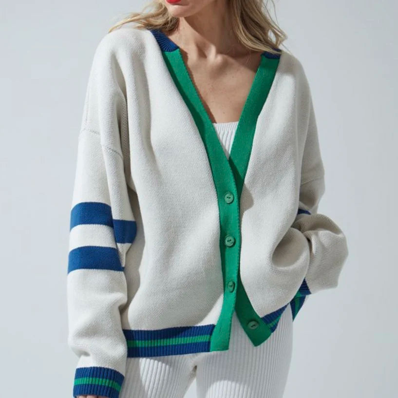 Cardigans - Varsity Charm Striped Cardigan