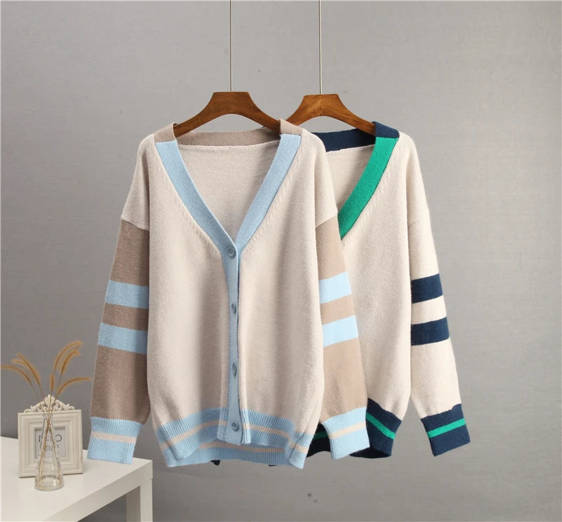 Cardigans - Varsity Charm Striped Cardigan