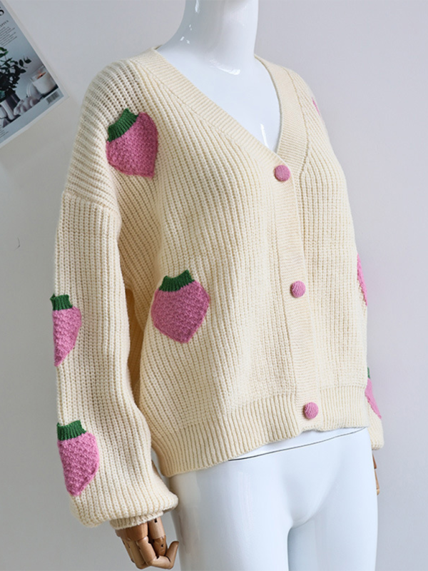 Cardigans - Whimsical Berry-Licious Cardigan