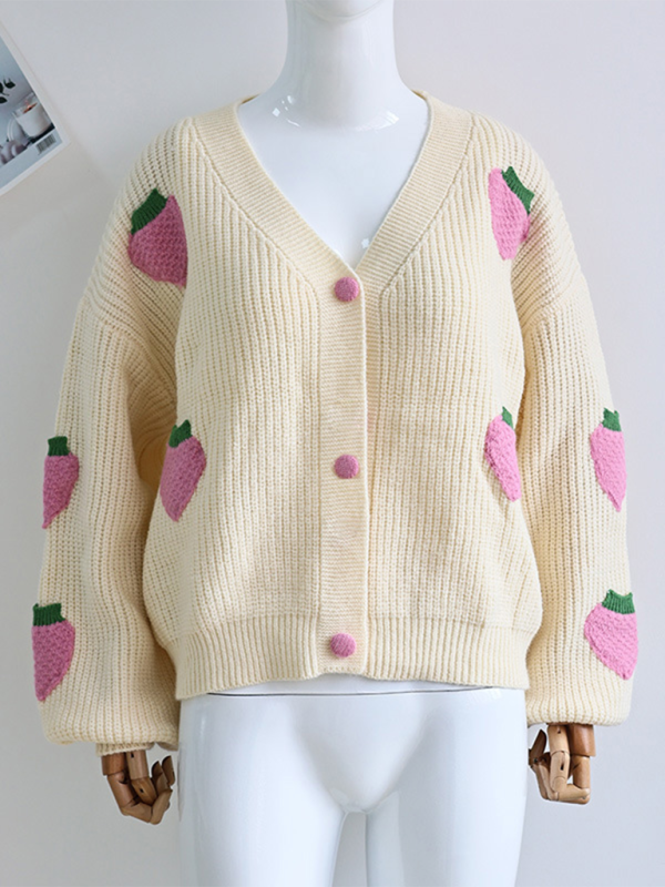 Cardigans - Whimsical Berry-Licious Cardigan