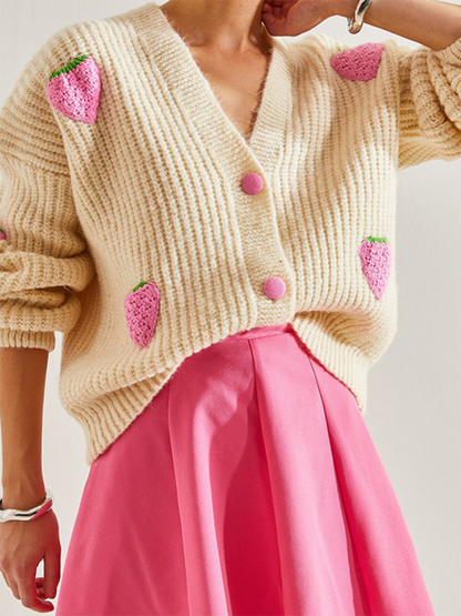 Cardigans - Whimsical Berry-Licious Cardigan