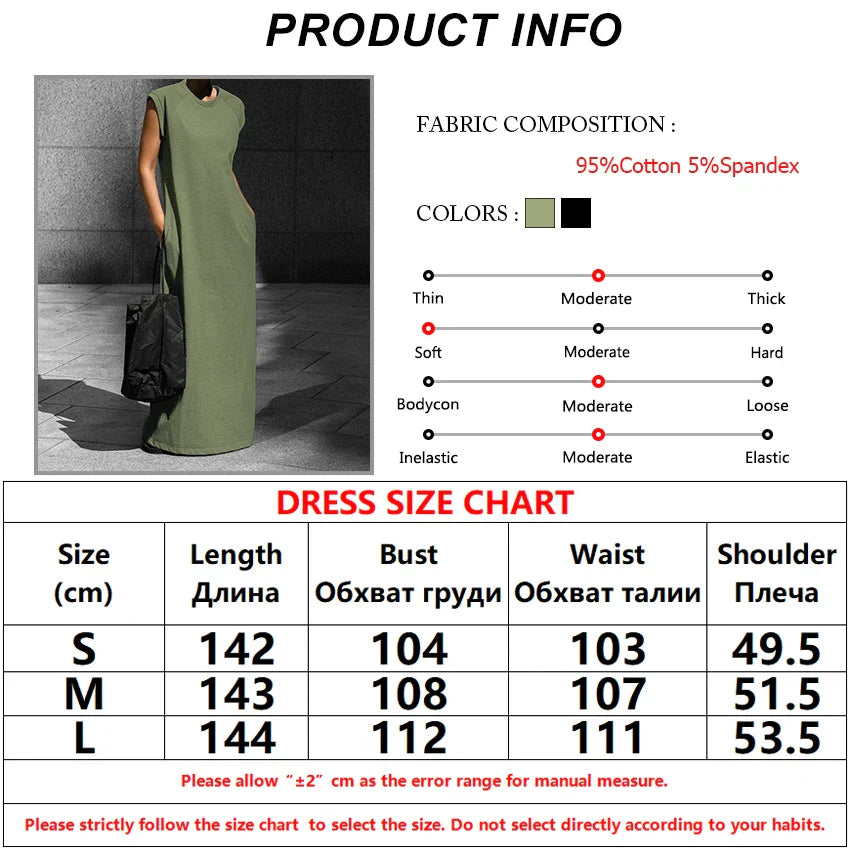 Casual Dresses- Casual Cotton Tunic Maxi Dress for Everyday Comfort- - Pekosa Women Fashion