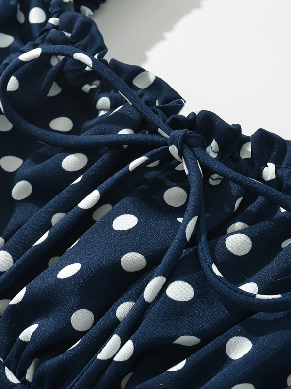 Casual Dresses - Polka Dot Drop-Waist Mini Dress