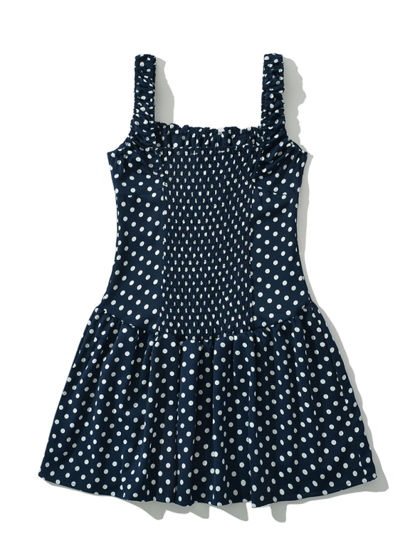 Casual Dresses - Polka Dot Drop-Waist Mini Dress