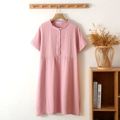 Casual Dresses- Soft Crepe Casual Dress Perfect for Any Day- pink- Chuzko Women Clothing