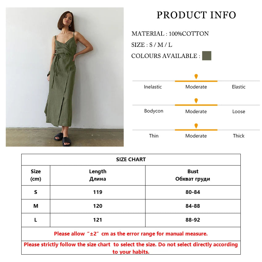 Casual Dresses - Summer's Casual Cotton Wrap Midi Dress for Women