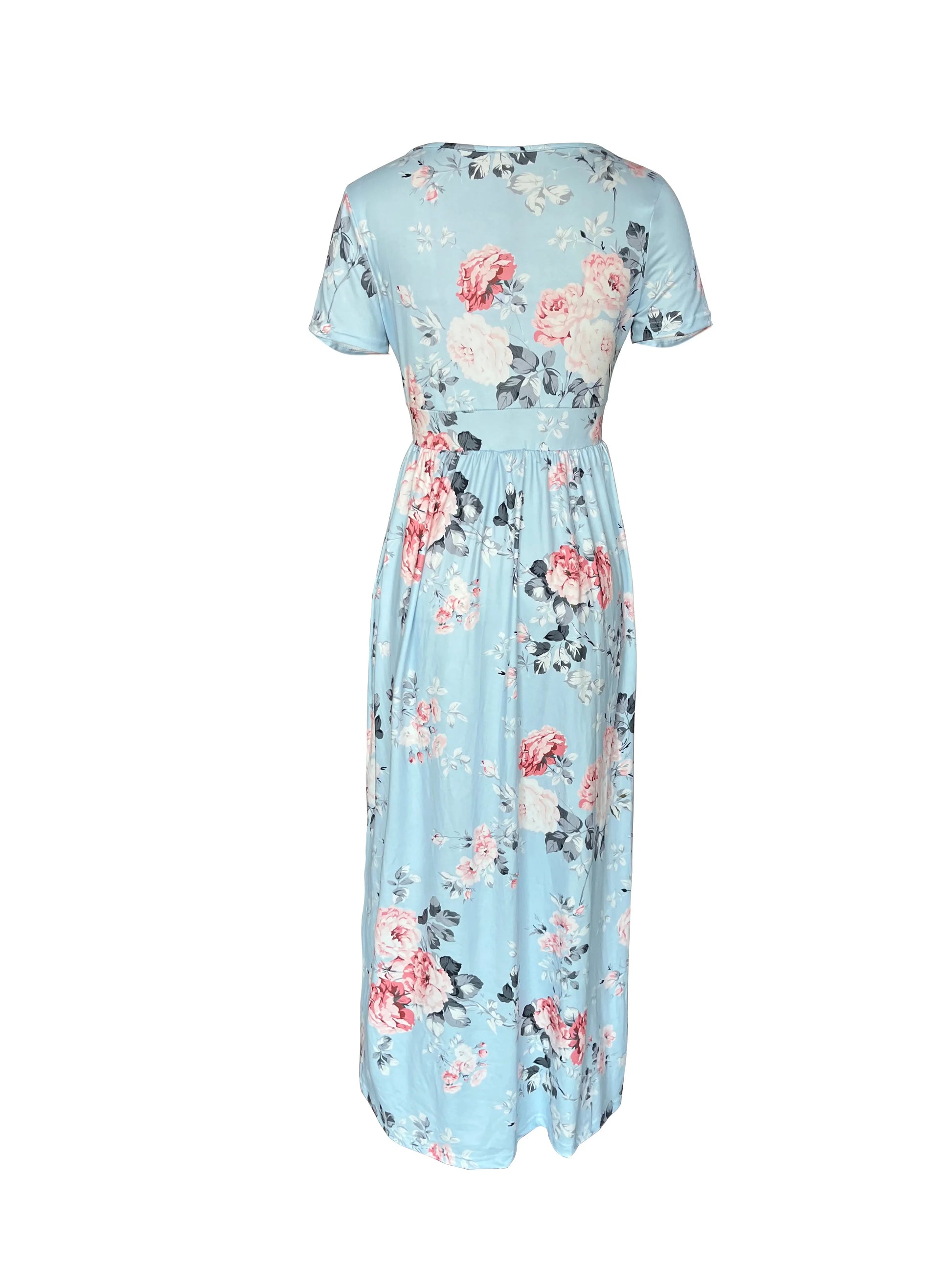 Casual Dresses- Trendy Surplice Floral Midi Dress for Casual Chic- - Pekosa Women Fashion