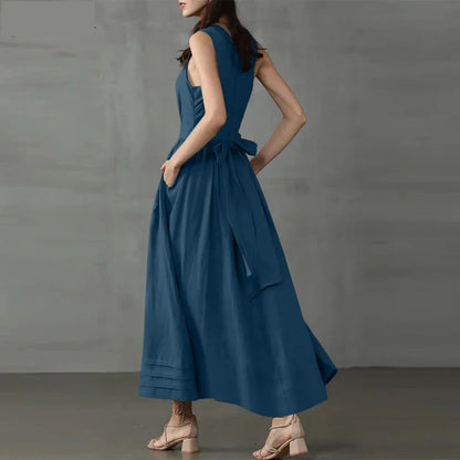 Timeless Flowy Belted Dress for Outdoor Celebrations