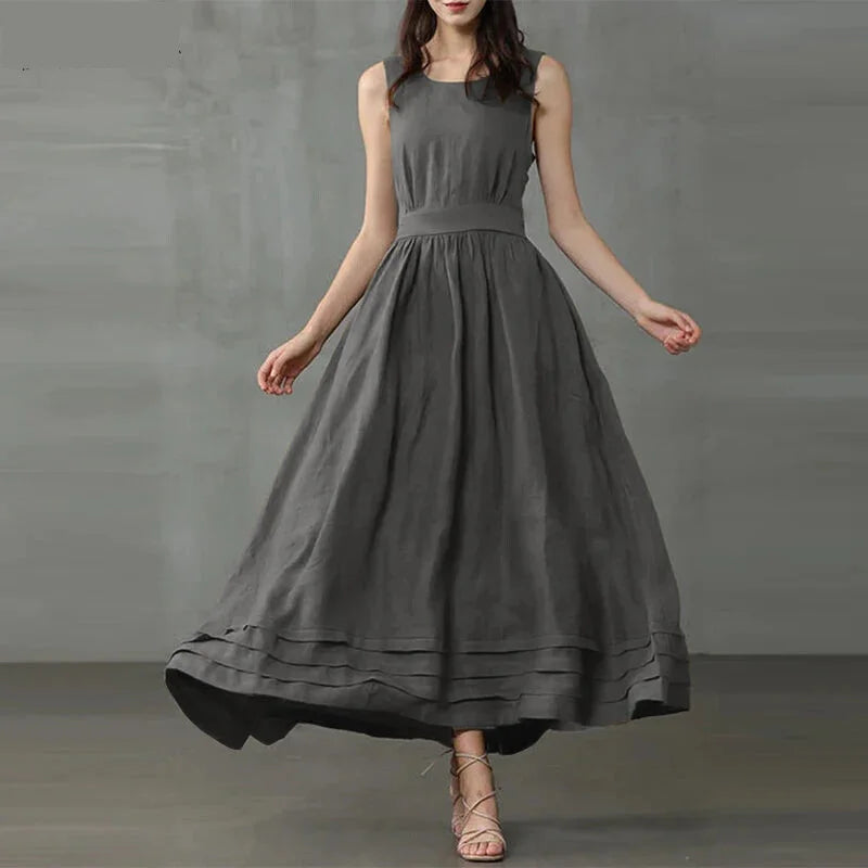 Timeless Flowy Belted Dress for Outdoor Celebrations