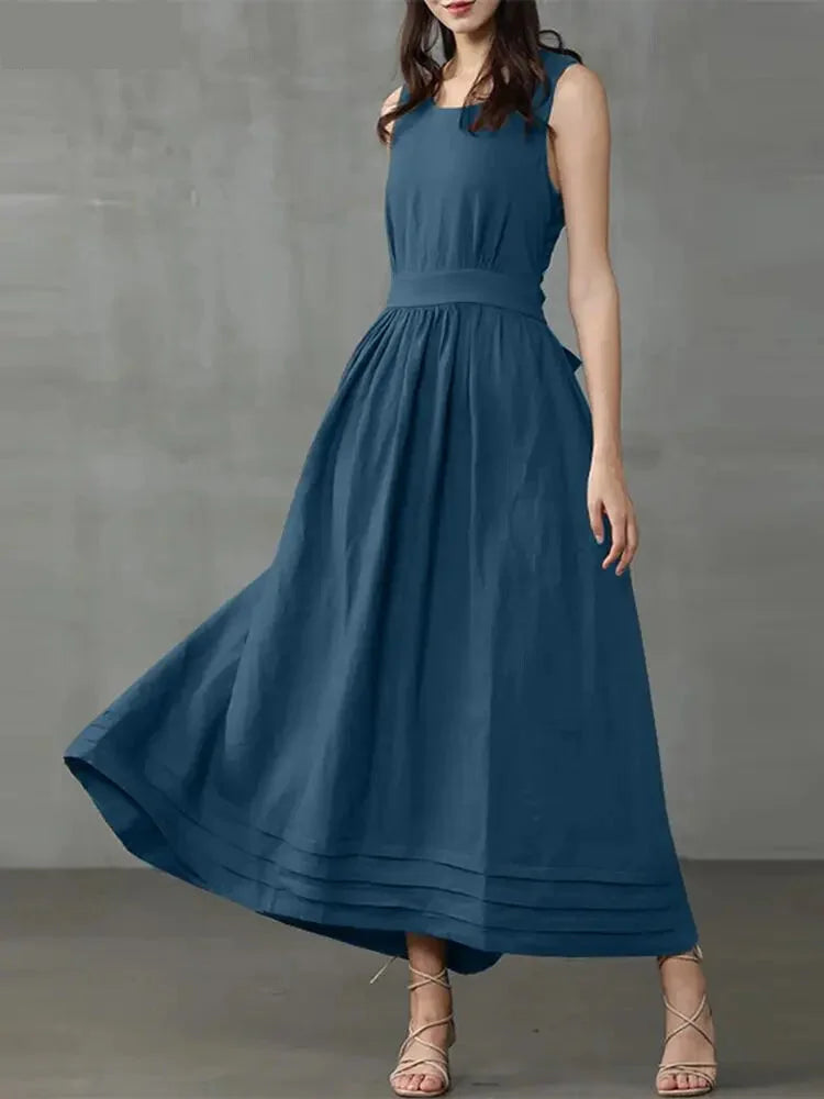 Timeless Flowy Belted Dress for Outdoor Celebrations