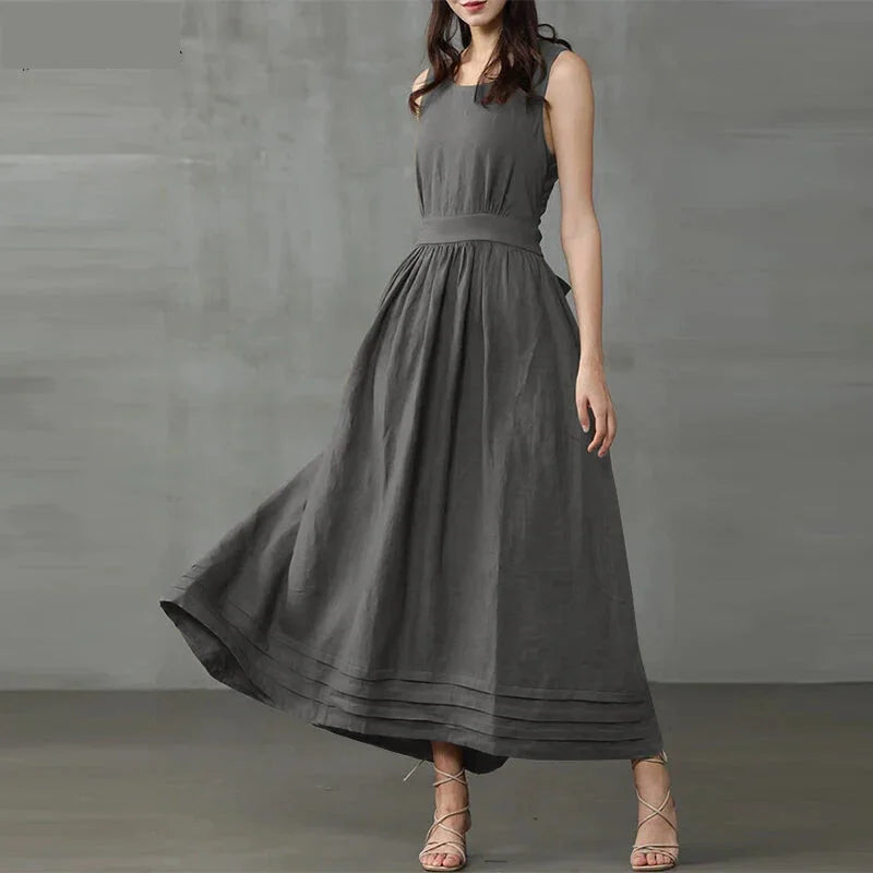 Timeless Flowy Belted Dress for Outdoor Celebrations