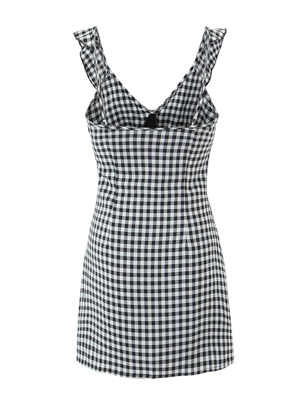 Casual Dresses- Women Checkmate Mini Dress- - Pekosa Women Fashion