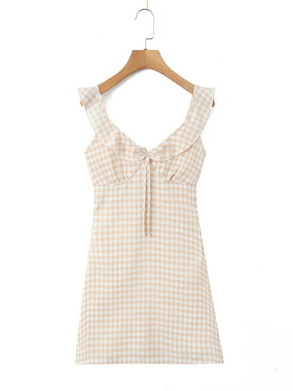 Casual Dresses- Women Checkmate Mini Dress- - Pekosa Women Fashion