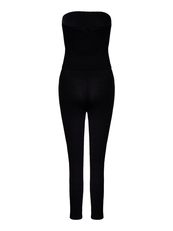 Casual Outfits- Women’s Tube Top & Slim Fit Pencil Leggings Casual Outfit- - Pekosa Women Fashion