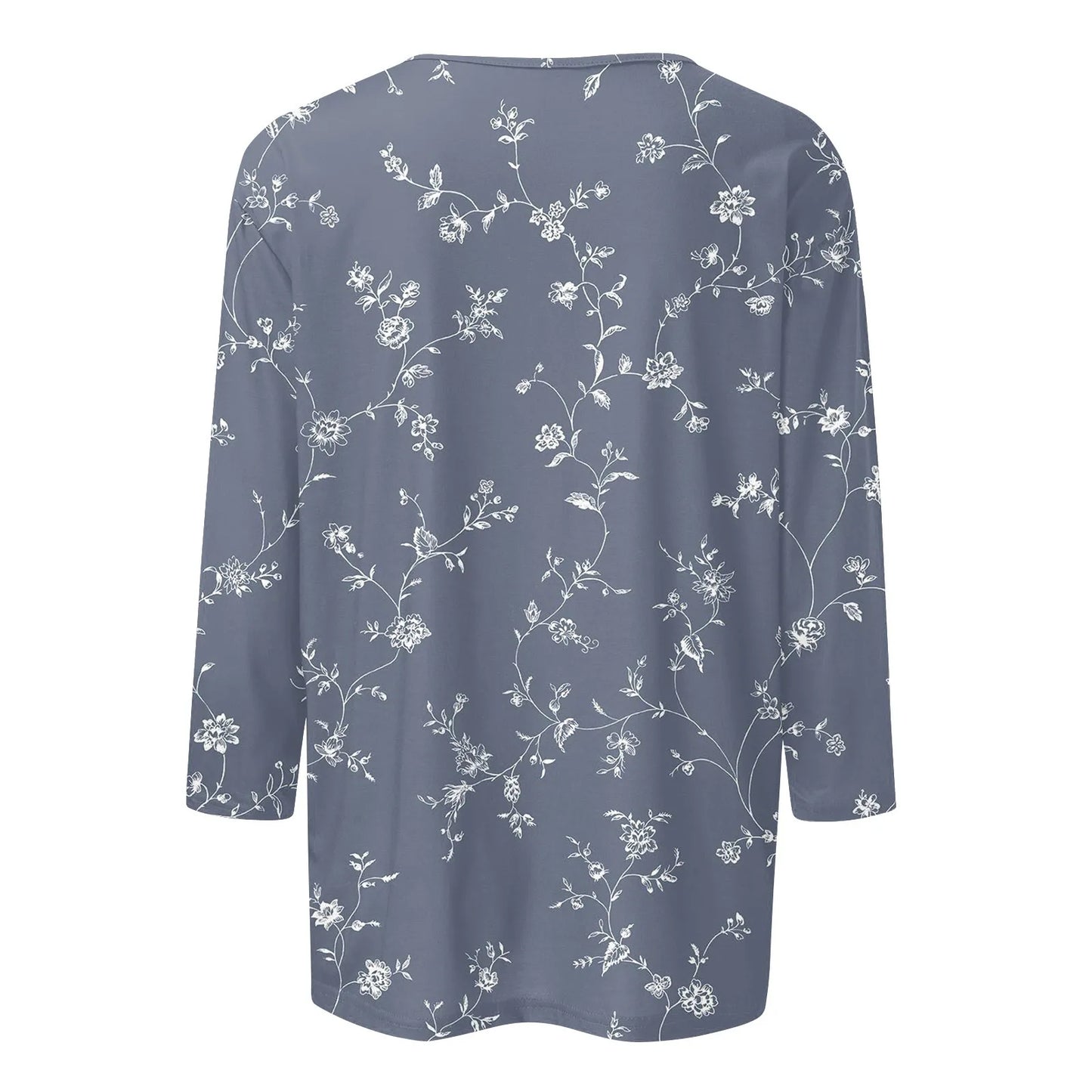 Casual 3/4 Sleeve Floral Print Galore Pullover Top