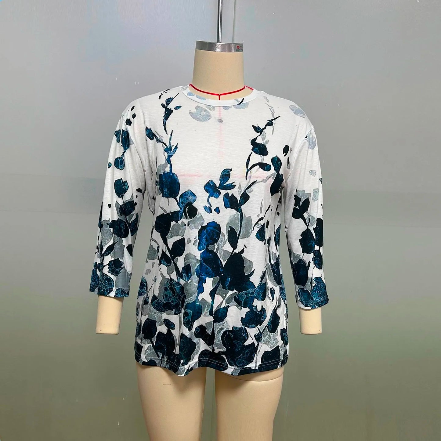 Casual 3/4 Sleeve Floral Print Galore Pullover Top