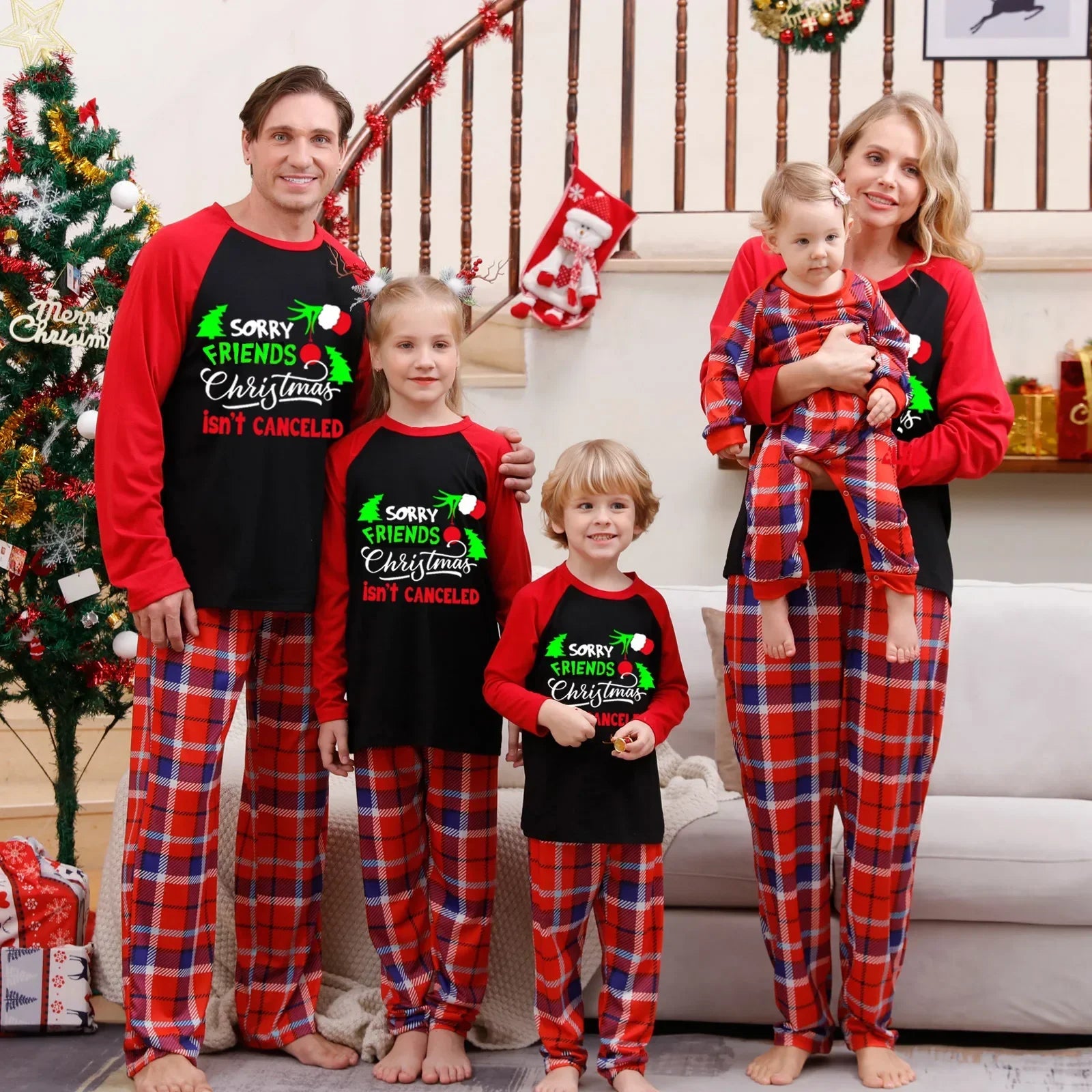 Christmas Outfits- Festive Family Nights Christmas Pajamas for Everyone- - Pekosa Women Fashion