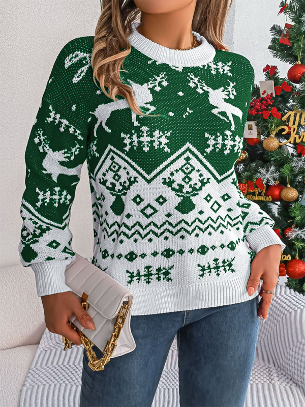 Christmas Sweaters - Christmas Theme Reindeers Knit Sweater