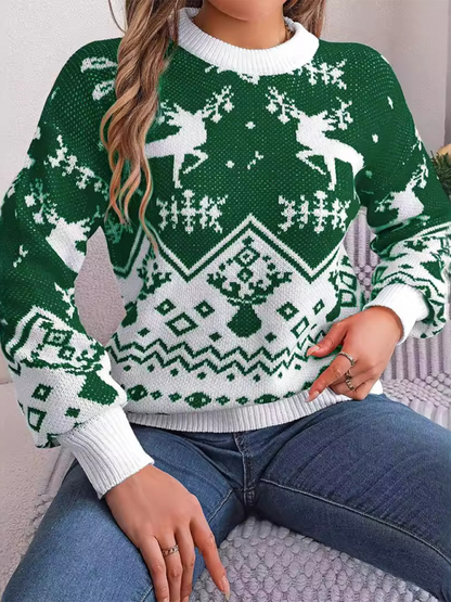 Christmas Sweaters - Christmas Theme Reindeers Knit Sweater