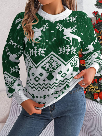 Christmas Sweaters - Christmas Theme Reindeers Knit Sweater