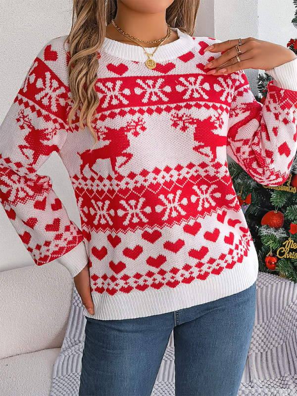 Christmas Sweaters - Reindeer & Hearts Knit Sweater – Best Holiday Attire