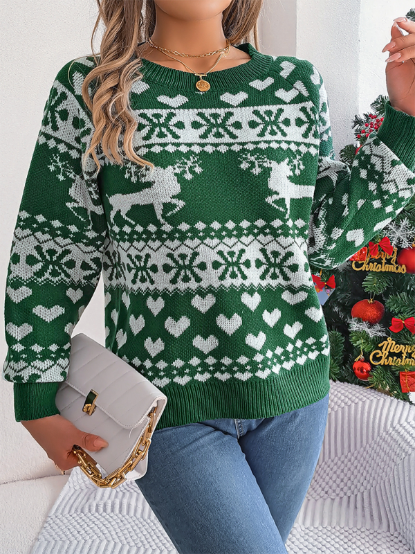 Christmas Sweaters - Reindeer & Hearts Knit Sweater – Best Holiday Attire