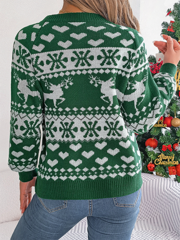 Christmas Sweaters - Reindeer & Hearts Knit Sweater – Best Holiday Attire