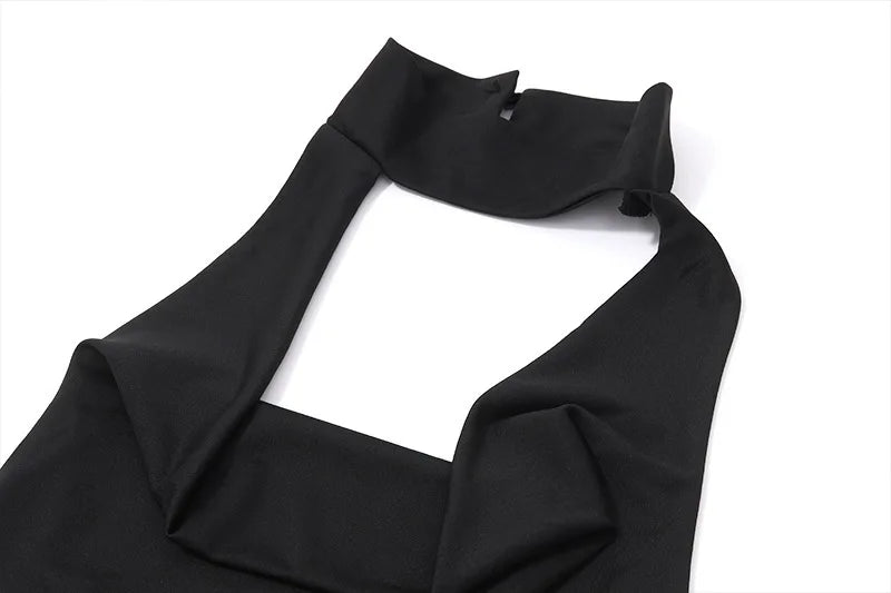 Clubbing Dresses- Backless Layered Drop-Waist Choker Dress- - Pekosa Women Fashion