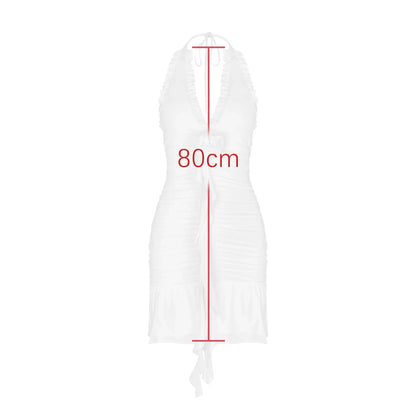 Clubbing Dresses- Ruched White Dress Perfect for Clubbing- - Pekosa Women Fashion