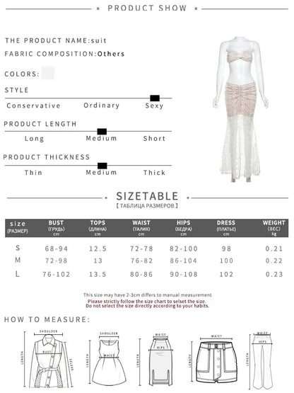 Clubbing Outfits- Women Two-Piece Mermaid Outfit for Summer Parties - Tube Top & Skirt- - Pekosa Women Fashion