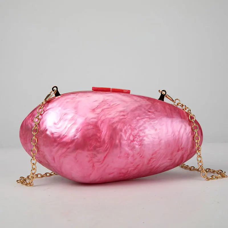 Clutches- Pearl Clutch for Weddings - Shell-Shaped Purse for Party & Cocktail Events- Rose- Pekosa Women Fashion