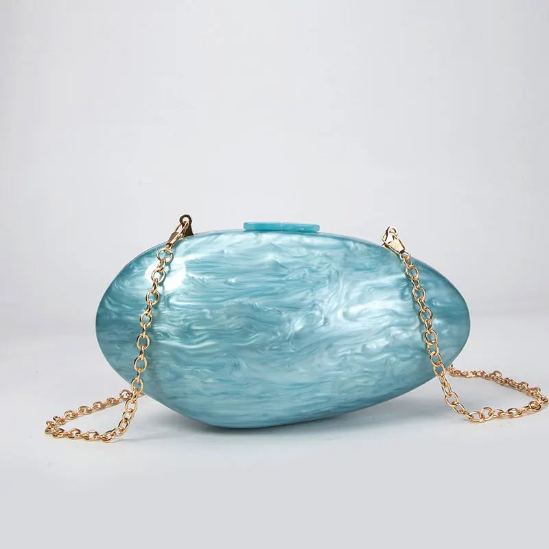 Clutches- Pearl Clutch for Weddings - Shell-Shaped Purse for Party & Cocktail Events- Sky blue- Pekosa Women Fashion