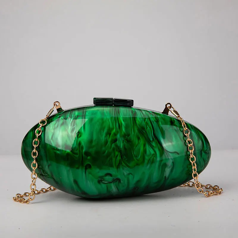 Clutches- Pearl Clutch for Weddings - Shell-Shaped Purse for Party & Cocktail Events- Green- Pekosa Women Fashion