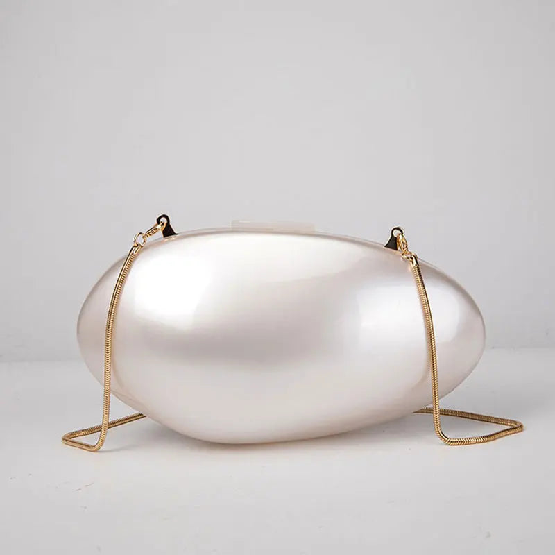 Clutches- Pearl Clutch for Weddings - Shell-Shaped Purse for Party & Cocktail Events- - Pekosa Women Fashion