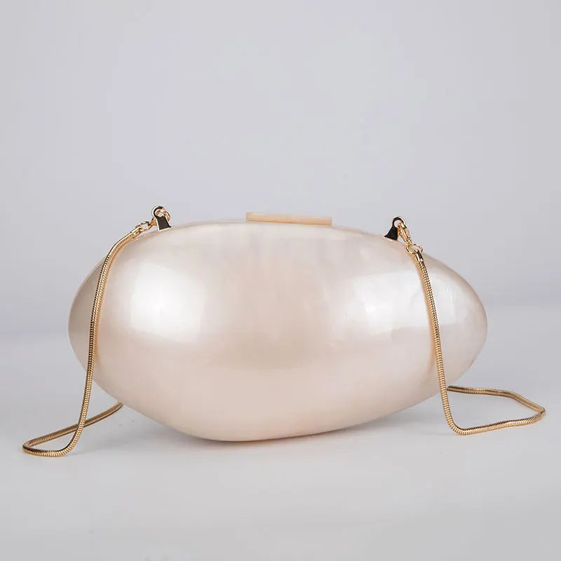 Clutches- Pearl Clutch for Weddings - Shell-Shaped Purse for Party & Cocktail Events- - Pekosa Women Fashion