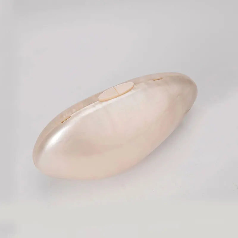 Clutches- Pearl Clutch for Weddings - Shell-Shaped Purse for Party & Cocktail Events- - Pekosa Women Fashion