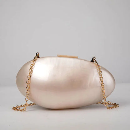 Clutches- Pearl Clutch for Weddings - Shell-Shaped Purse for Party & Cocktail Events- - Pekosa Women Fashion