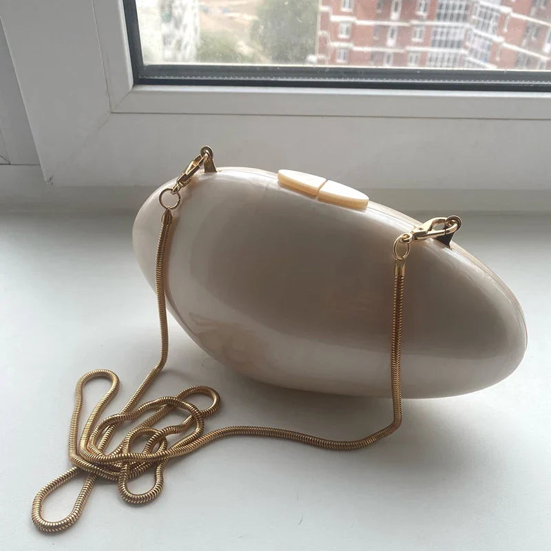 Clutches- Pearl Clutch for Weddings - Shell-Shaped Purse for Party & Cocktail Events- - Pekosa Women Fashion