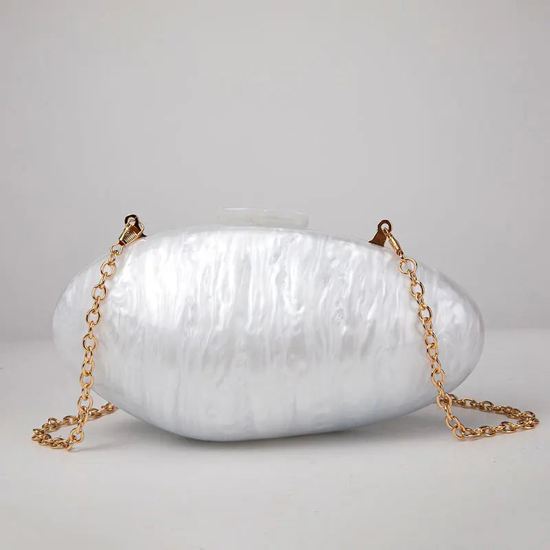 Clutches- Pearl Clutch for Weddings - Shell-Shaped Purse for Party & Cocktail Events- - Pekosa Women Fashion