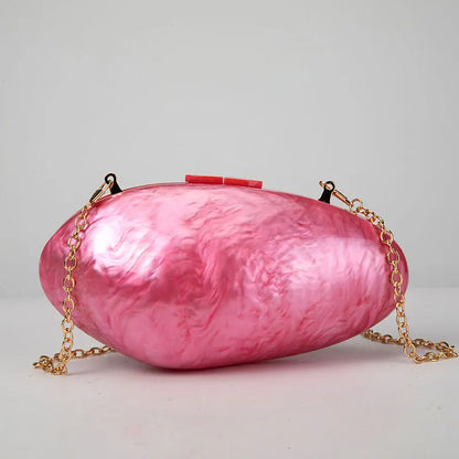 Clutches- Pearl Clutch for Weddings - Shell-Shaped Purse for Party & Cocktail Events- - Pekosa Women Fashion