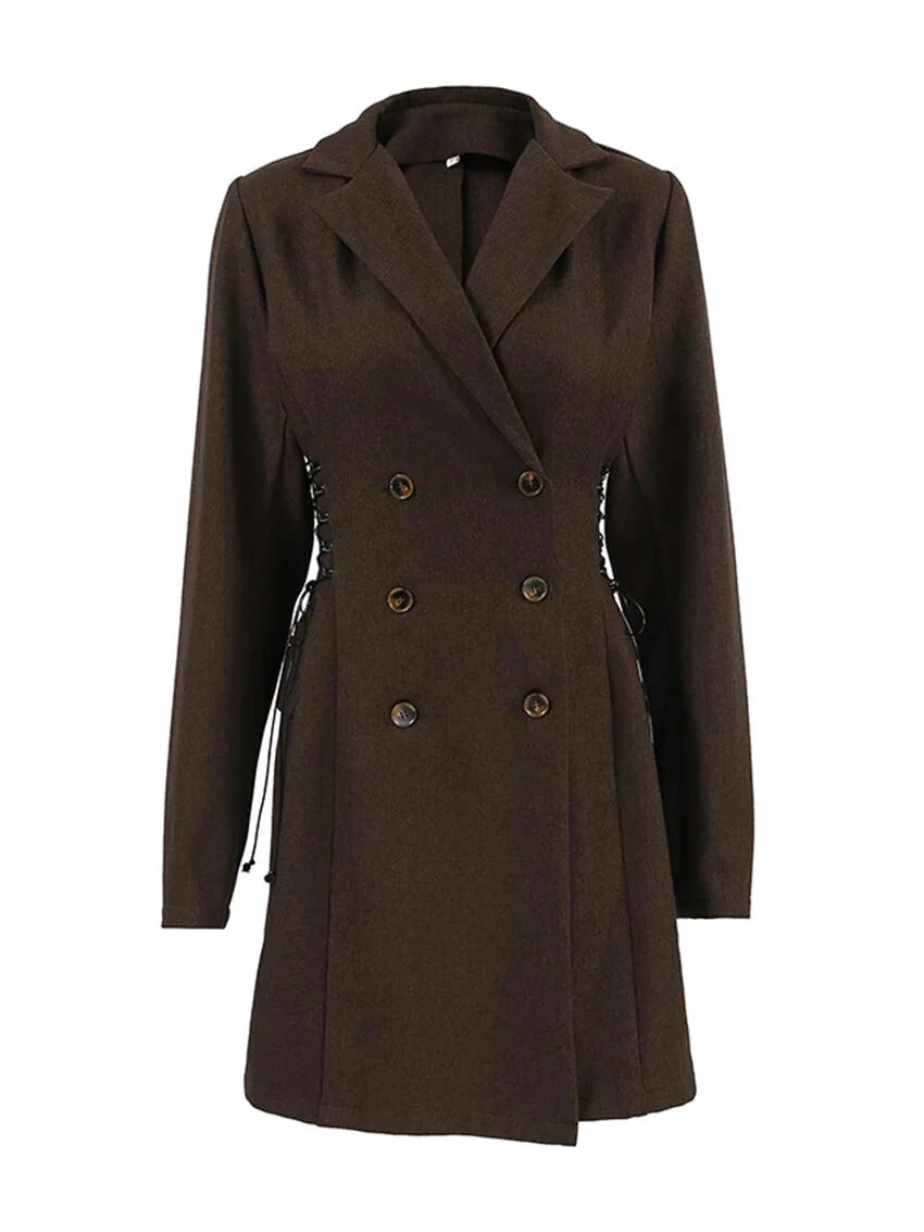 Coat Dresses - Business Double-Breasted Blazer Dress