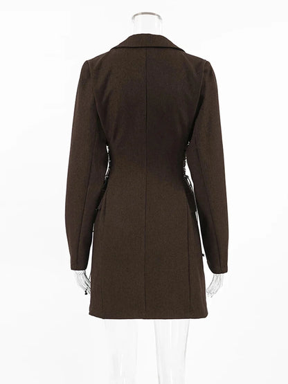 Coat Dresses - Business Double-Breasted Blazer Dress