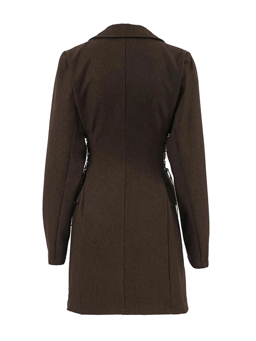 Coat Dresses - Business Double-Breasted Blazer Dress