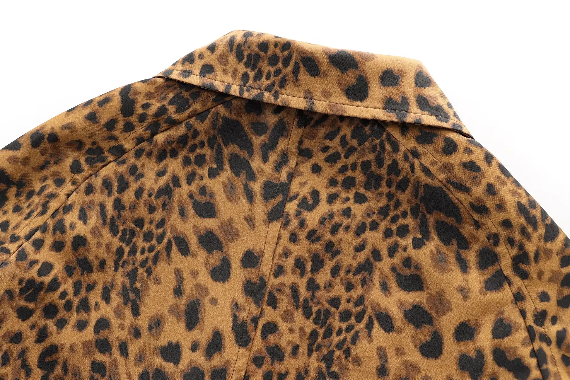 Coats - Leopard Print Long Coat Animal Pattern Winter Outwear