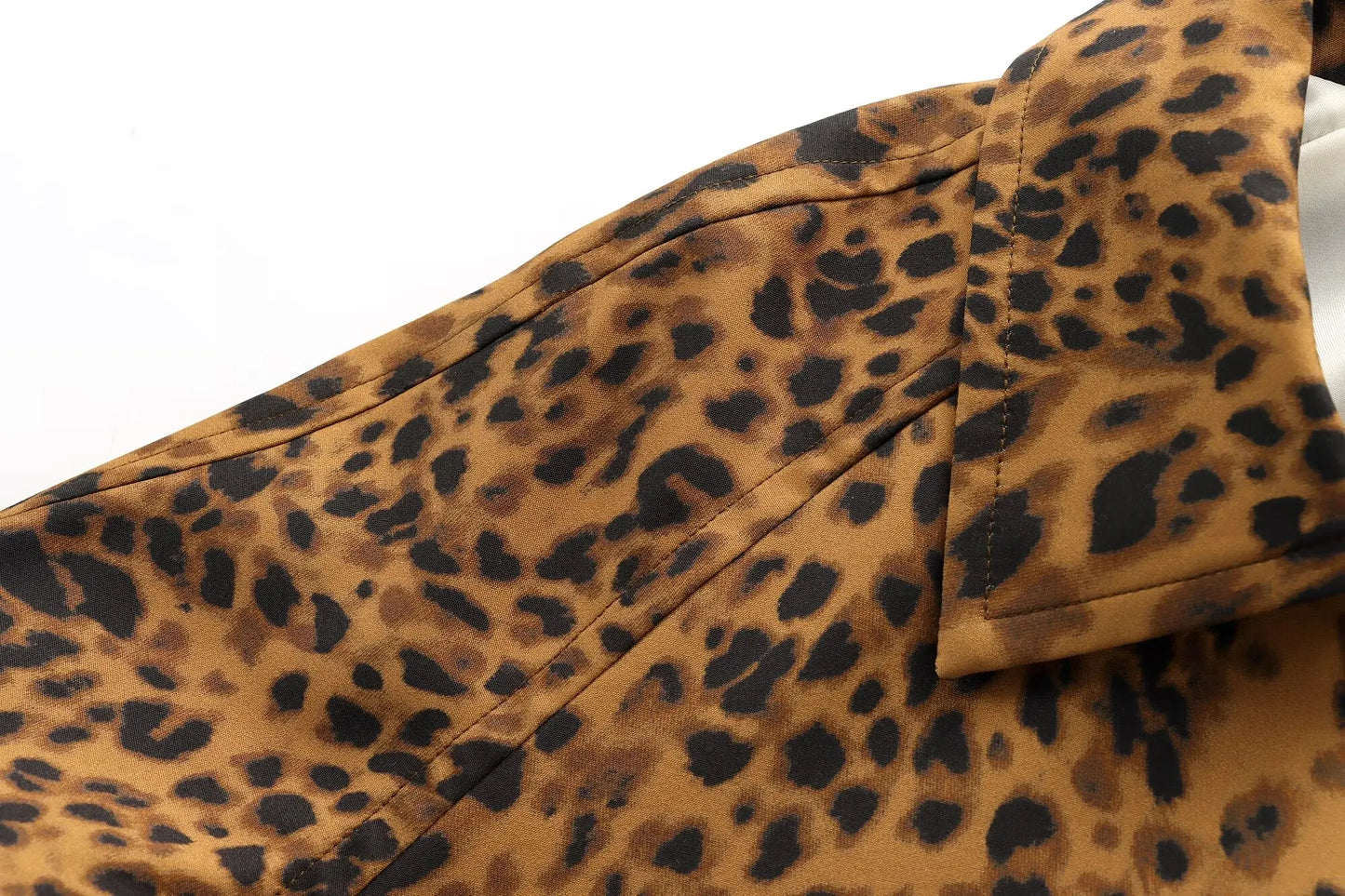 Coats - Leopard Print Long Coat Animal Pattern Winter Outwear