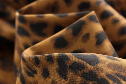 Coats - Leopard Print Long Coat Animal Pattern Winter Outwear